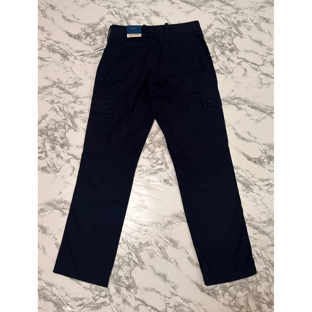 Old Navy Mens Straight Leg Cargo Pants Navy Blue 100% Cotton 29x30 NWT